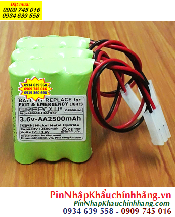 Pin sạc 3.6v-AA2500mAh, Pin sạc NiMh 3.6v-AA2500mAh, Pin GREPOW NiMh 3.6v-AA2500mAh chính hãng